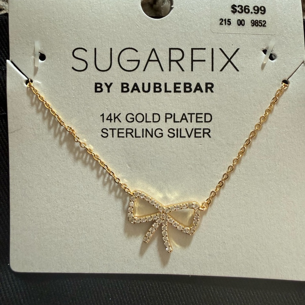 SUGARFIX by BaubleBar 14K Gold Plated Bow Pendant Necklace